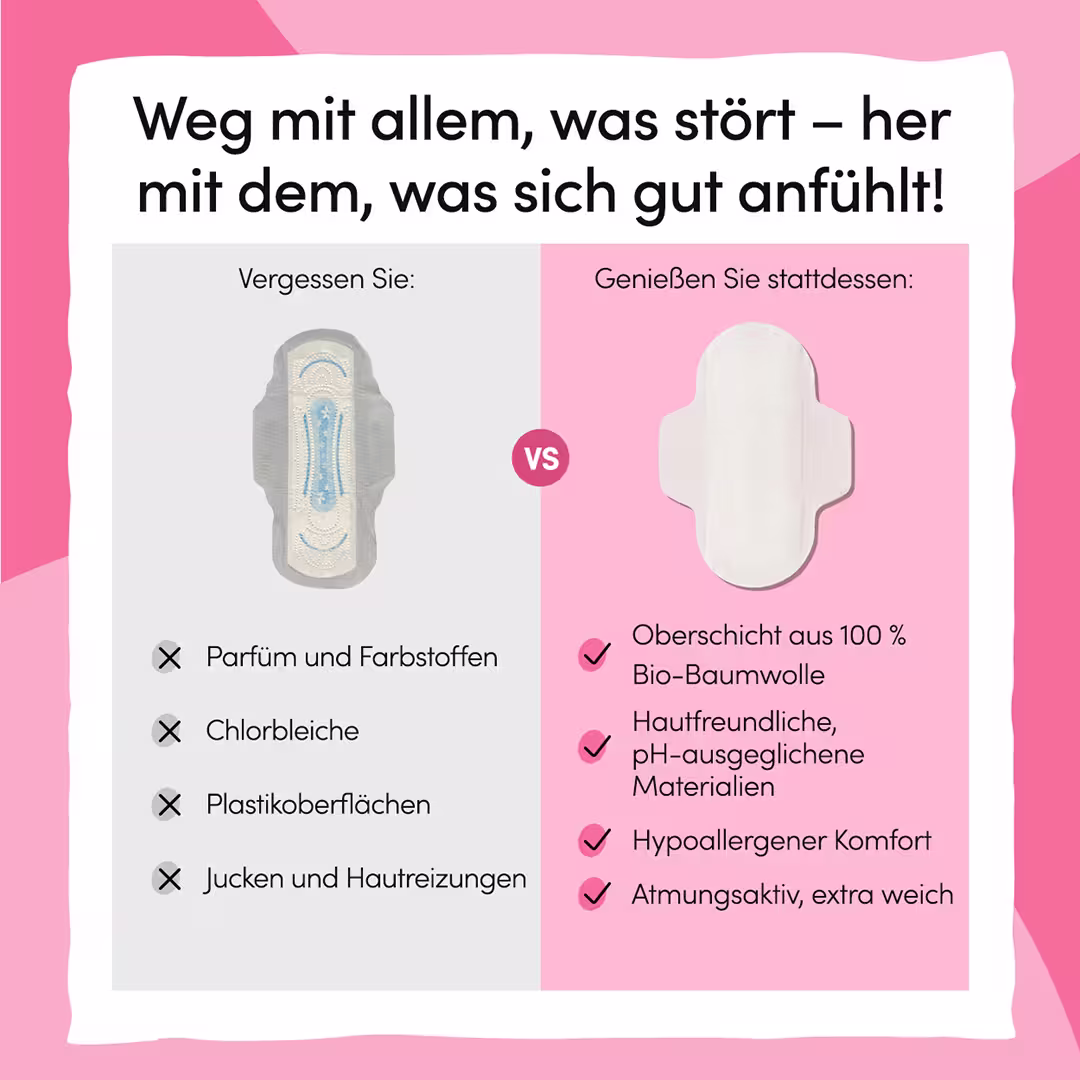 Nacht Binden mit Bio-Baumwolle