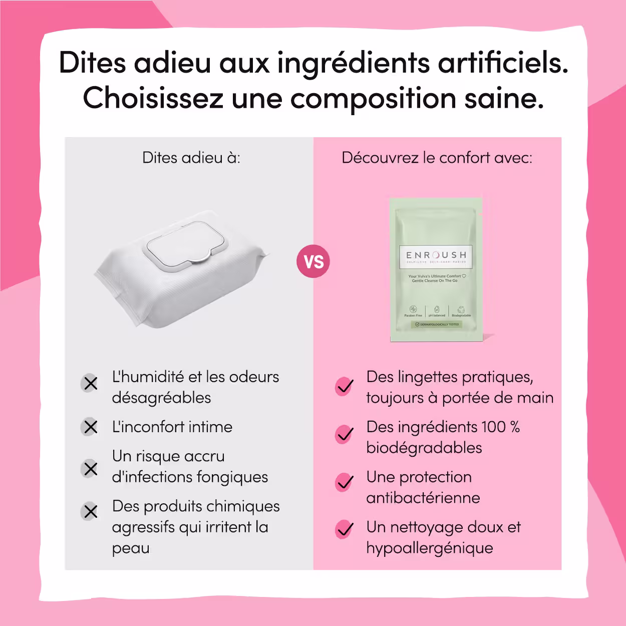 Lingettes intimes biodégradables