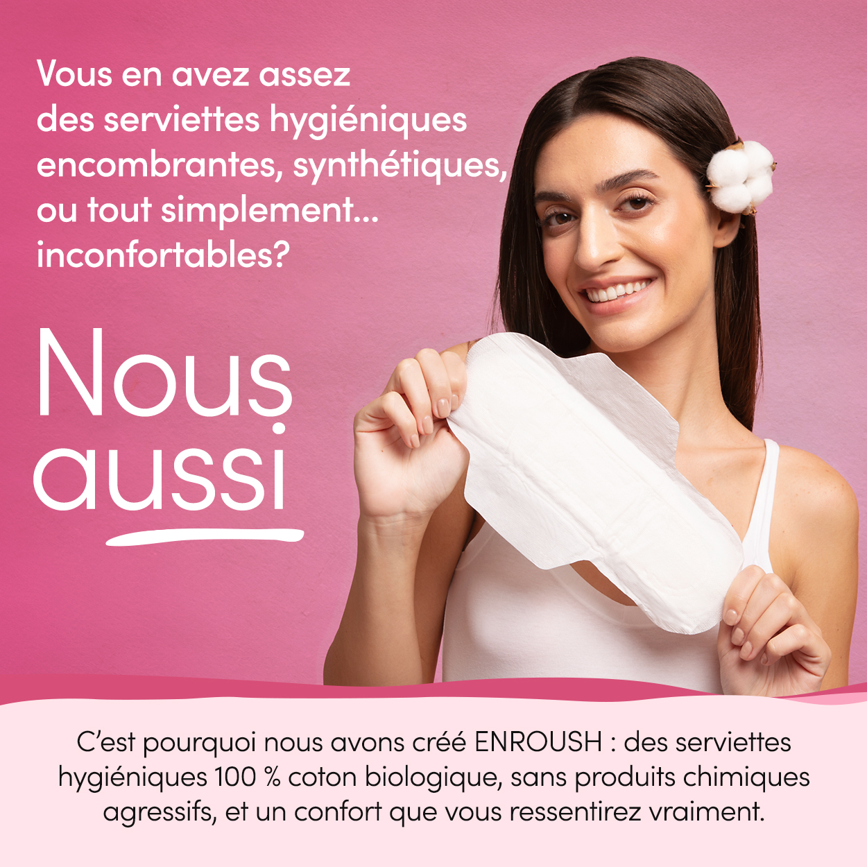 Serviettes hygiéniques bio de nuit