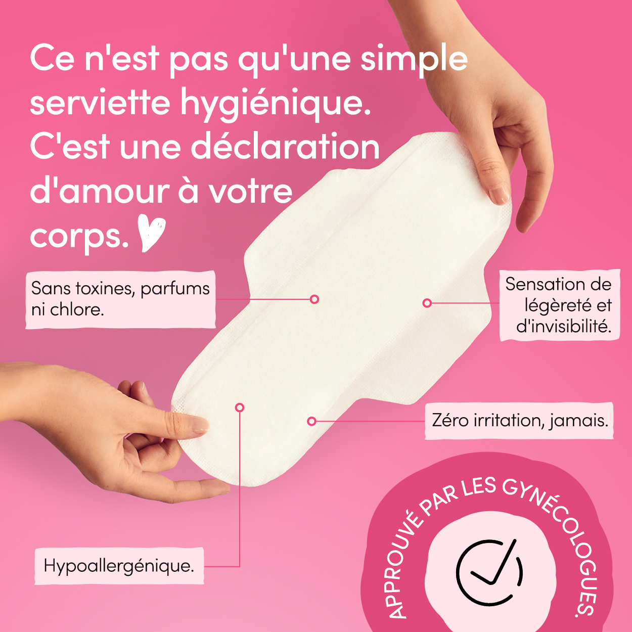 Serviettes hygiéniques bio de nuit