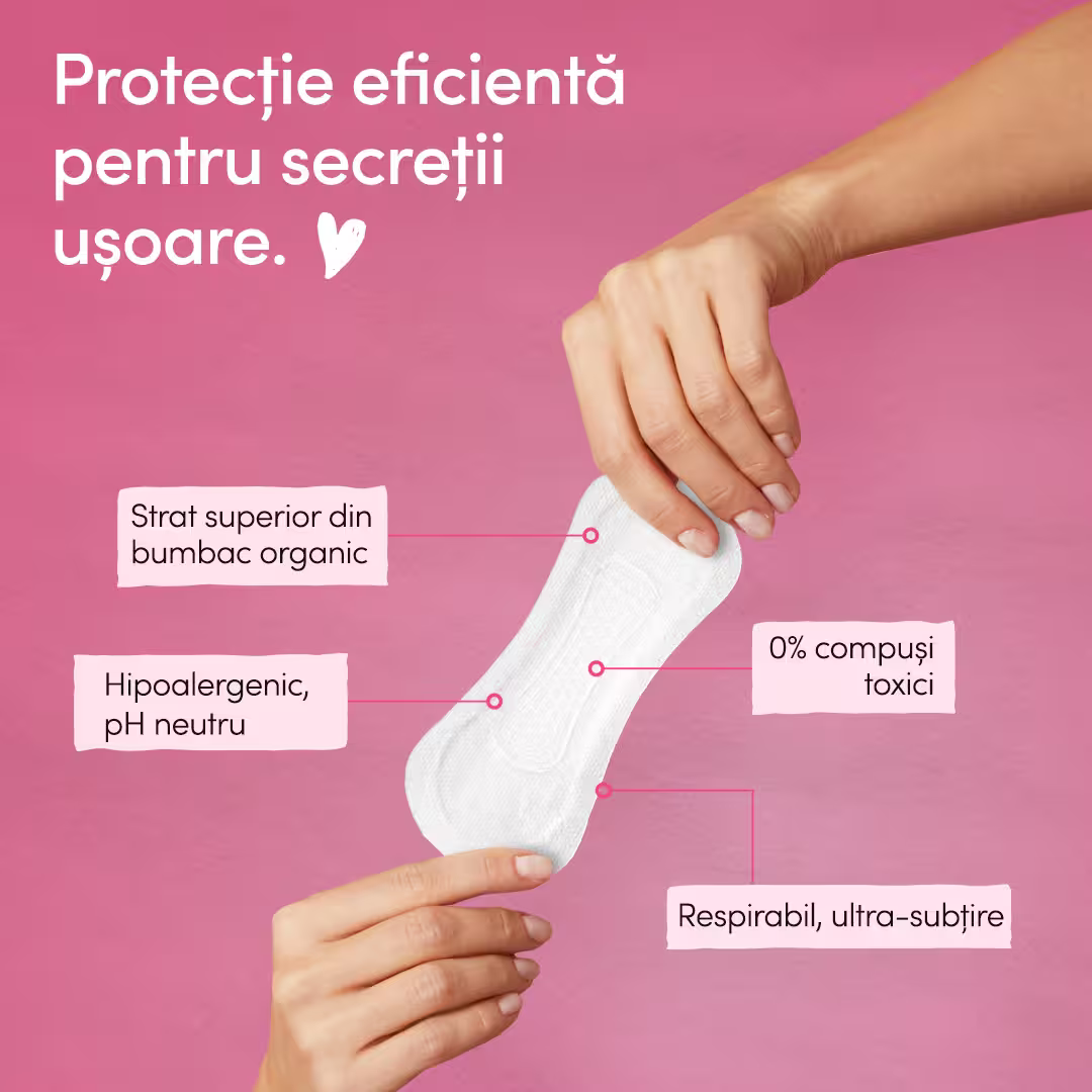 Absorbante zilnice cu bumbac organic ultra-subțiri