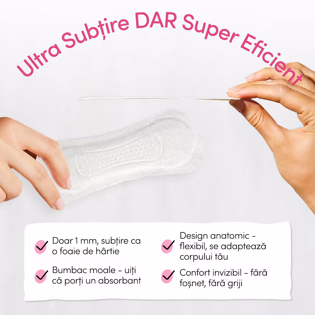 Absorbante zilnice cu bumbac organic ultra-subțiri