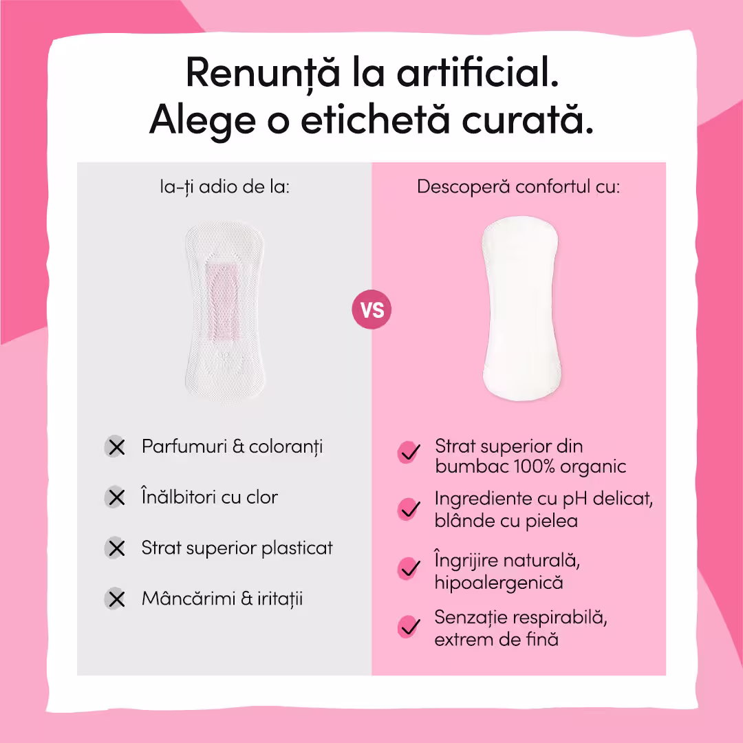 Absorbante zilnice cu bumbac organic ultra-subțiri