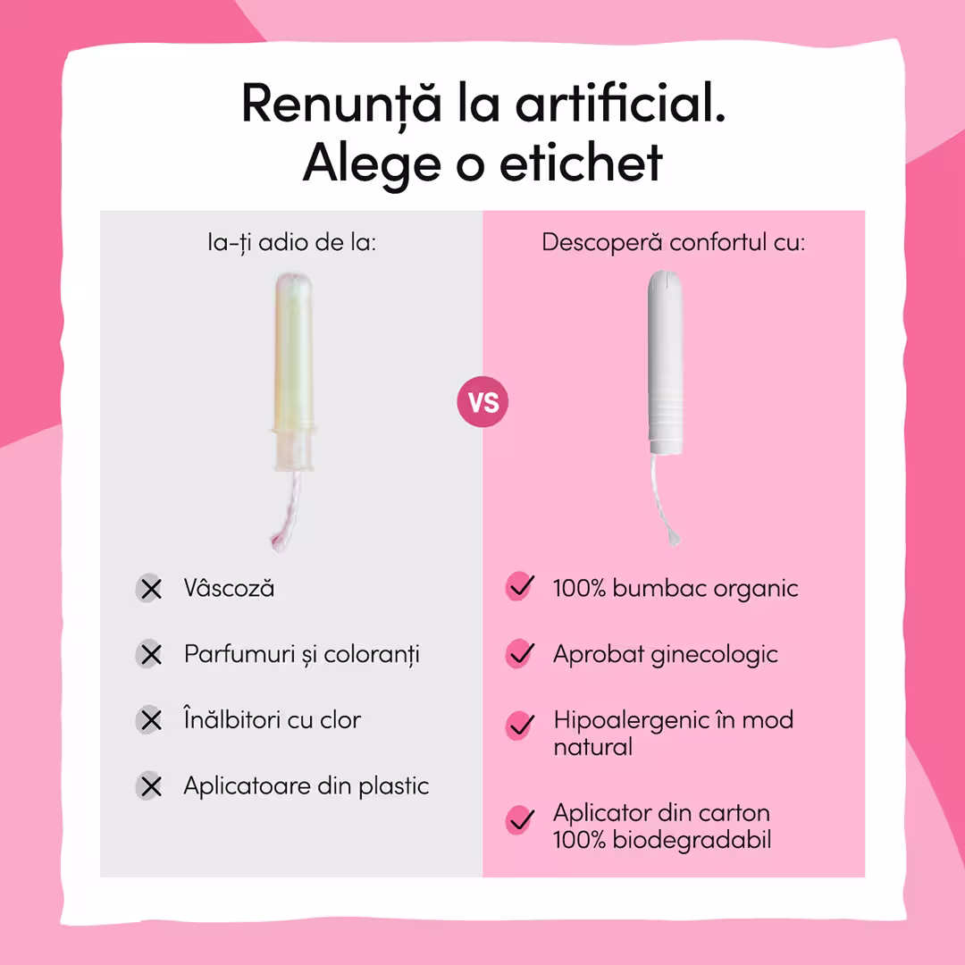Tampoane organice super cu aplicator